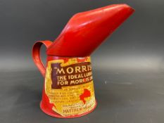 A Morrisol 'The Ideal Lubricant for Morris Engines' pint measure with original paper label detailing