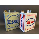 Two Esso two gallon petrol cans.