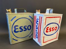 Two Esso two gallon petrol cans.