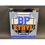 A BP Ethyl enamel sign with central globe shaped Art Deco design, dated April 1927, 21 x 24".