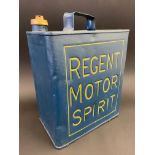 A Regent Motor Spirit two gallon petrol can by Valor dated March 1938 with correct brass cap.