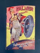 A Palmer Tyres postcard of a classical style lady.