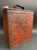 An E.C. & London Oil Co. Ltd two gallon petrol can, with a brass Esso cap.