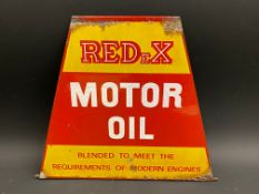 A Redex Motor Oil tin crate end advertising sign, 12 1/2 x 10 1/2".