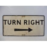 An aluminium road sign 'Turn Right', 36 x 18".