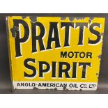 A Pratt's Motor Spirit rectangular double sided enamel sign with hanging flange, by Imperial