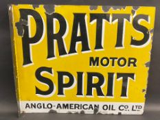 A Pratt's Motor Spirit rectangular double sided enamel sign with hanging flange, by Imperial