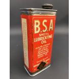 A BSA Special Lubricating Oil rectangular can in very good condition, with original cap.