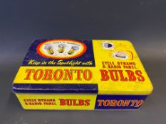 A Toronto Bulbs rectangular tin with full contents.