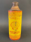 An Irish Shell Motor oil cylindrical quart oil can.