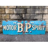 An early BP Motor Spirit rectangular enamel sign, by Bruton of Palmers Green, 54 x 18".