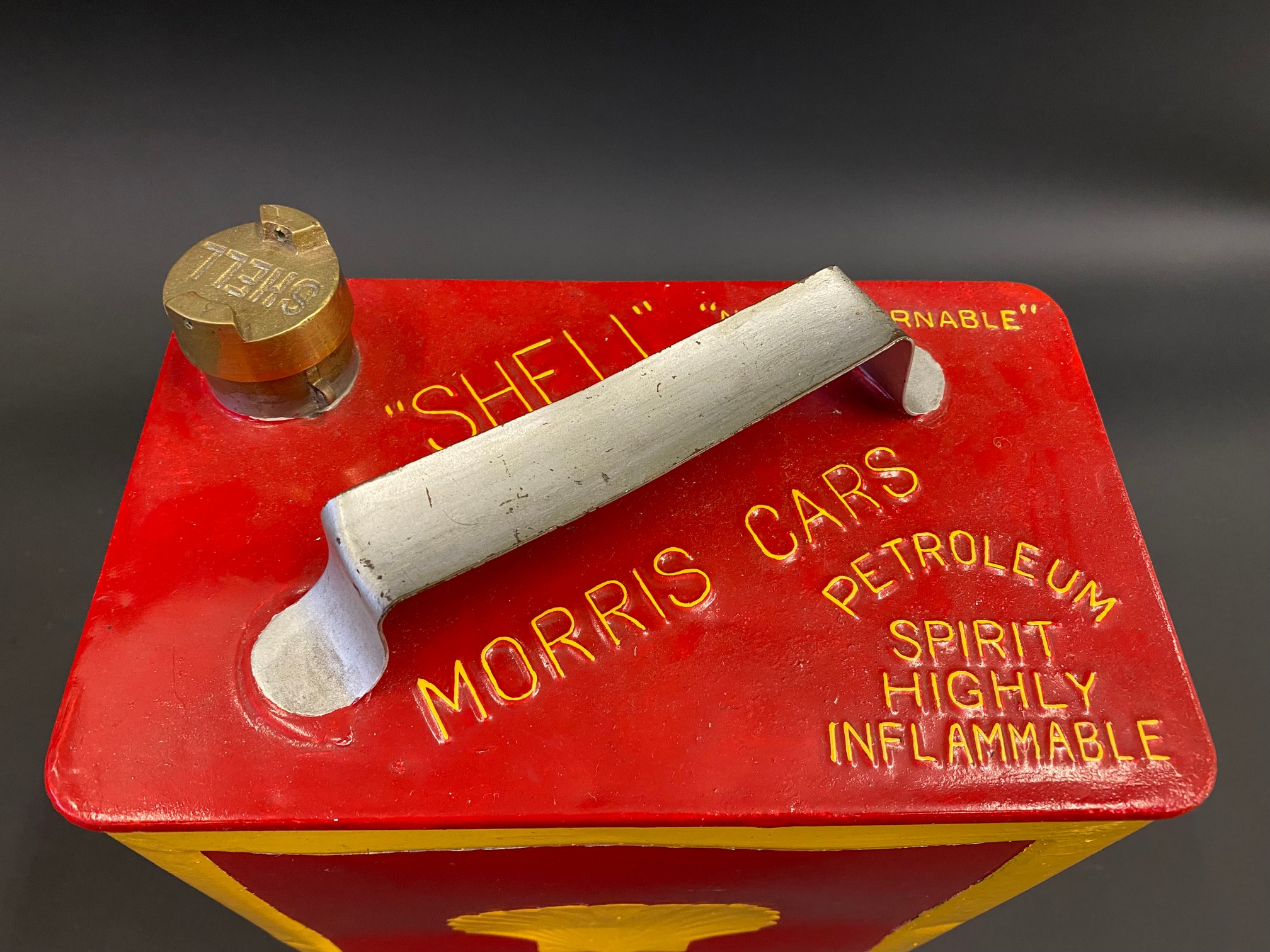 A Shell for Morris Cars two gallon petrol can with Shell brass cap. - Image 3 of 4