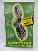 A Goodyear Tractor Tyres pictorial advertising poster, 22 x 34 3/4".