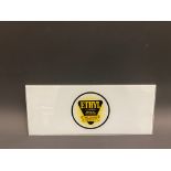 An Ethyl glass petrol pump brand insert in good condition, 12 1/4 x 5".