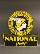A National Benzole Mixture 'National Pump' enamel sign, with superb gloss, a sign rarely found in