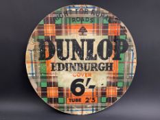 A Dunlop Edinburgh Cover 1938 circular double sided hanging showcard, 23 3/4" diameter.