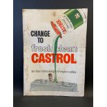 A Castrol pictorial showcard, 19 1/2 x 27 1/4".