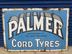 A large Palmer Cord Tyres rectangular enamel sign, 60 x 40".