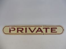 A British Railways enamel 'Private' sign, 18 x 2 3/4".