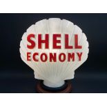 A Shell Economy glass petrol pump globe by Hailware, fully stamped underneath, one chip to the neck,