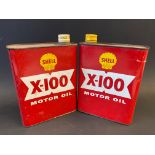 Two Continental Shell X-100 rectangular cans.