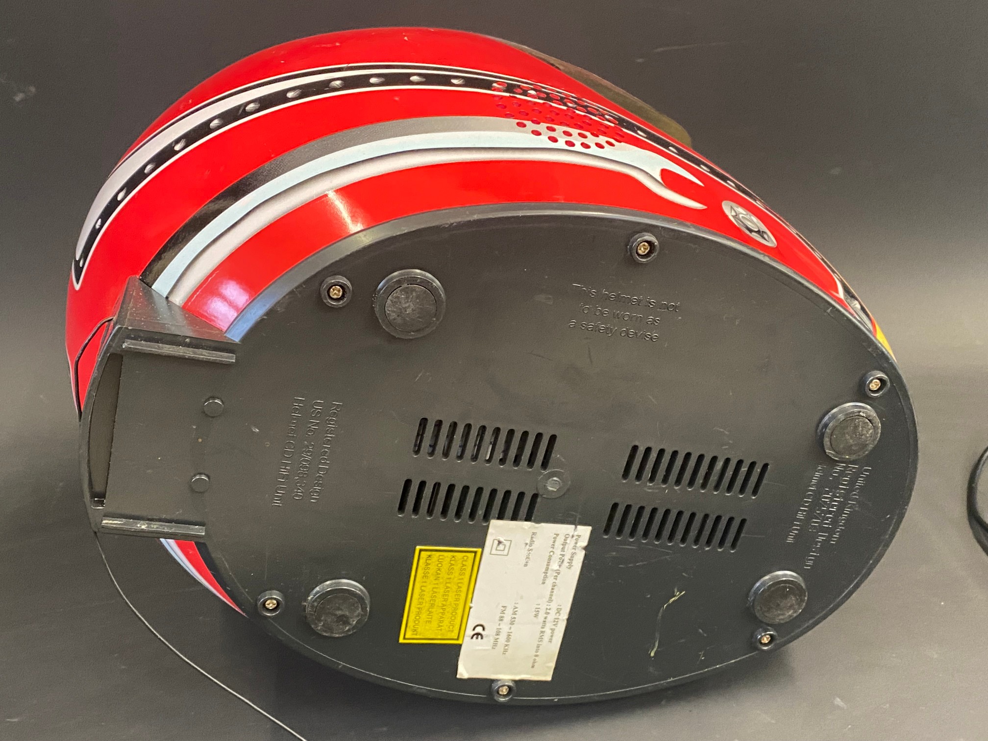 A radio in the shape of a motorcycle helmet with Snap On advertising. - Image 3 of 3
