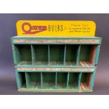 An Osram Bulbs wooden dispensing rack for 'Private Cars, Commercial Vehicles and Motor Cycles', 19