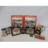 A set of three Scottish Six Day Trial pewter tankards, 1963, 1965 and 1966, two trophies, two