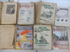 An extensive collection of pre-war motorcycle magazines and publications, widely illustrated.