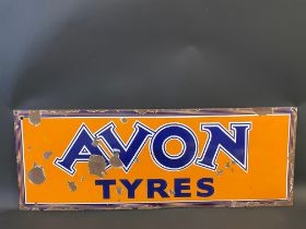An Avon Tyres rectangular enamel sign, 41 x 15".