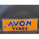 An Avon Tyres rectangular enamel sign, 41 x 15".