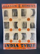 An India Tyres pictorial aluminium advertising sign, 17 x 22 1/2".