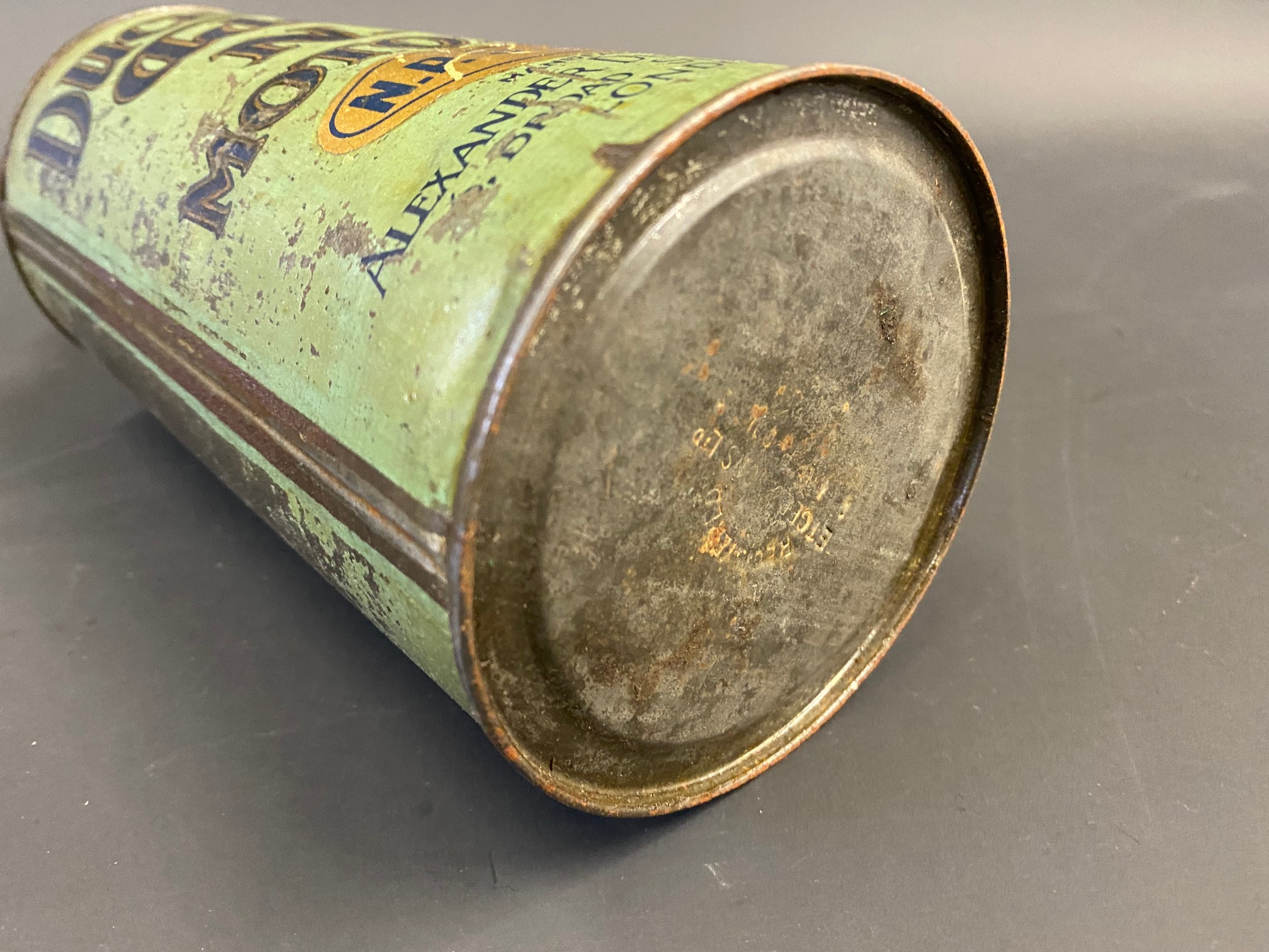 An early Duckham's Adcol N.P. Motor Oil Aero grade cylindrical quart can. - Image 6 of 6