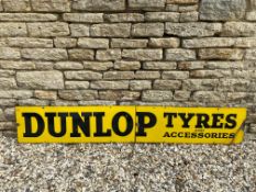 A Dunlop Tyres and Accessories two piece enamel sign, by Imperial Enamel Co., bolted together,