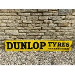 A Dunlop Tyres and Accessories two piece enamel sign, by Imperial Enamel Co., bolted together,