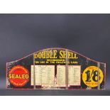 A Double Shell 'Sealed' double sided tin advertising sign, 25 x 10 1/2".