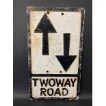 A reproduction road sign by Branco, for Twoway Road, 12 x 21".