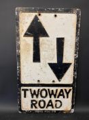 A reproduction road sign by Branco, for Twoway Road, 12 x 21