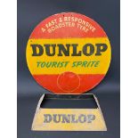 A Dunlop Tourist Sprite circular double sided cardboard tyre insert advertising sign, 24" diameter