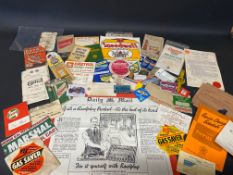 A selection of garage related ephemera and promotional items.