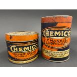 A Chemico Graphite Grease tin and a Chemico Chassis Lubricant tin.