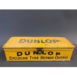 A Dunlop Cyclecar Tyre Repair Outfit tin.