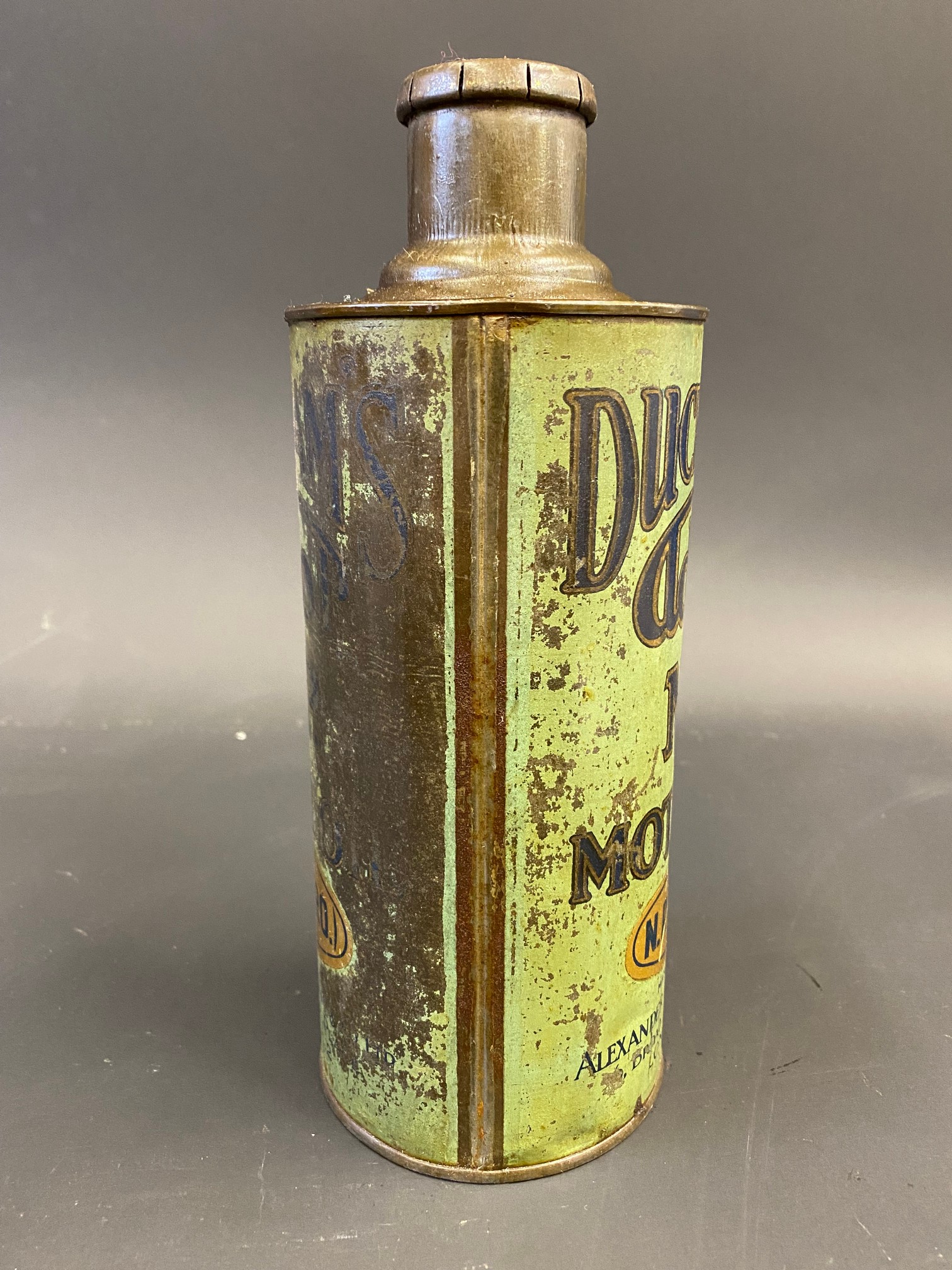 An early Duckham's Adcol N.P. Motor Oil Aero grade cylindrical quart can. - Image 4 of 6