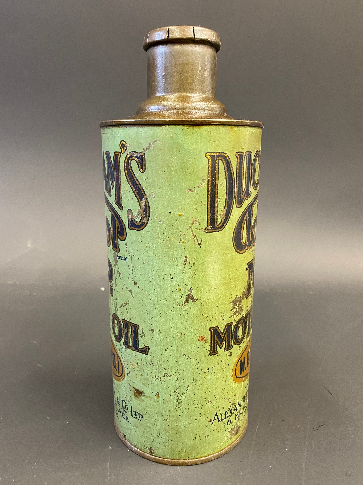 An early Duckham's Adcol N.P. Motor Oil Aero grade cylindrical quart can. - Image 2 of 6