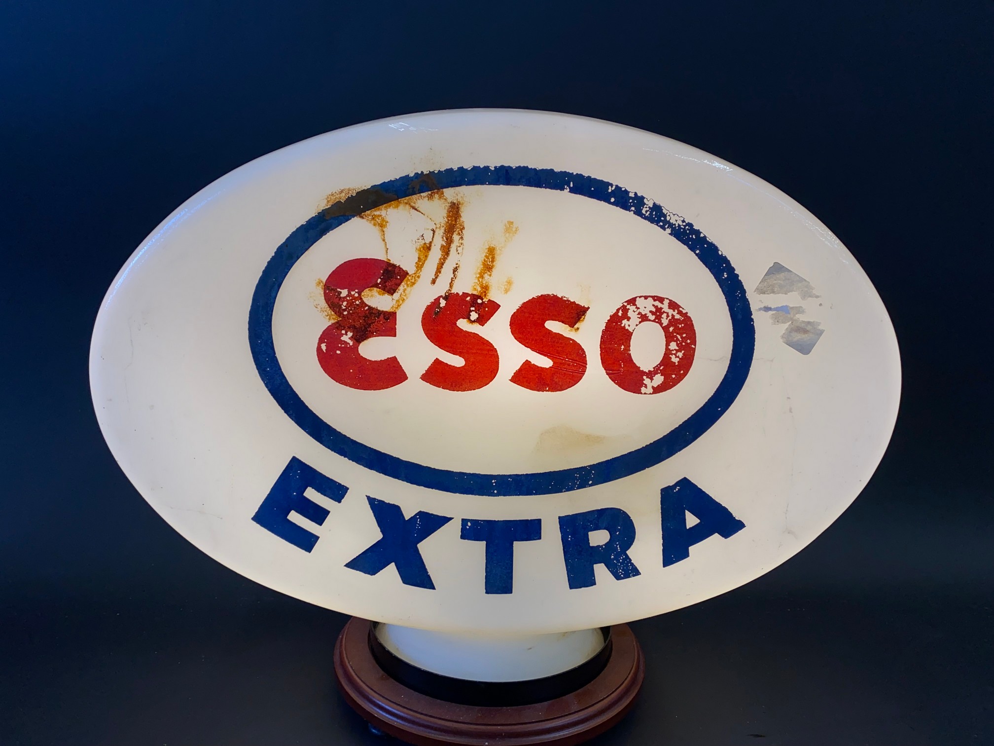 An Esso Extra glass petrol pump globe, fully stamped underneath 'Property of Esso Petroleum Co - Image 2 of 4