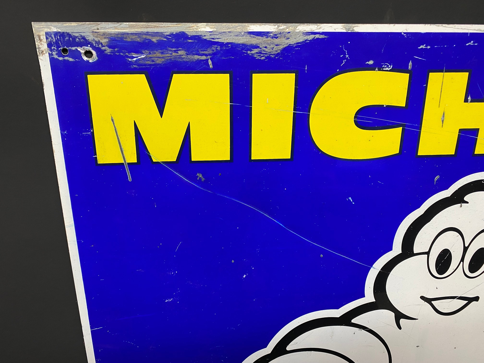 A contemporary Michelin pictorial tin advertising sign, 29 1/2 x 29 1/2". - Image 2 of 5