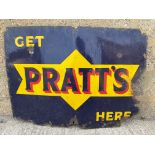 A Get Pratt's Here rectangular enamel sign, 42 x 30".