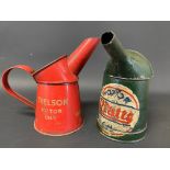 An early Pratts Motor Oil pint measure, and a Thelson Tractor Oils.