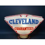 A Cleveland Guaranteed glass petrol pump globe, very damaged.