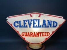 A Cleveland Guaranteed glass petrol pump globe, very damaged.